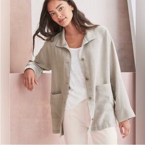 Eileen Fisher Organic-Linen
Stand-Collar
Long Jacket Size XL